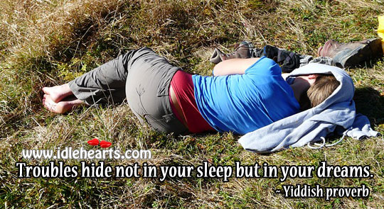 Troubles hide not in your sleep but in your dreams. Image