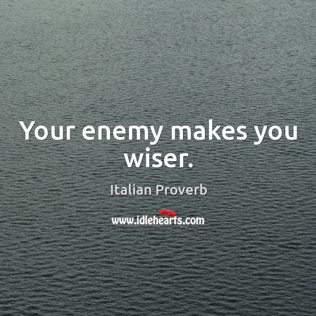 Your enemy makes you wiser. Image