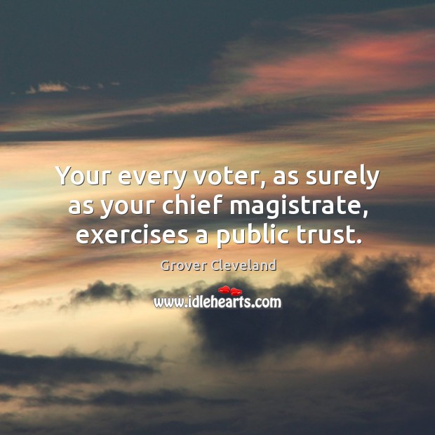 Your every voter, as surely as your chief magistrate, exercises a public trust. Image