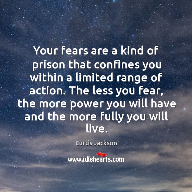 Your fears are a kind of prison that confines you within a Image