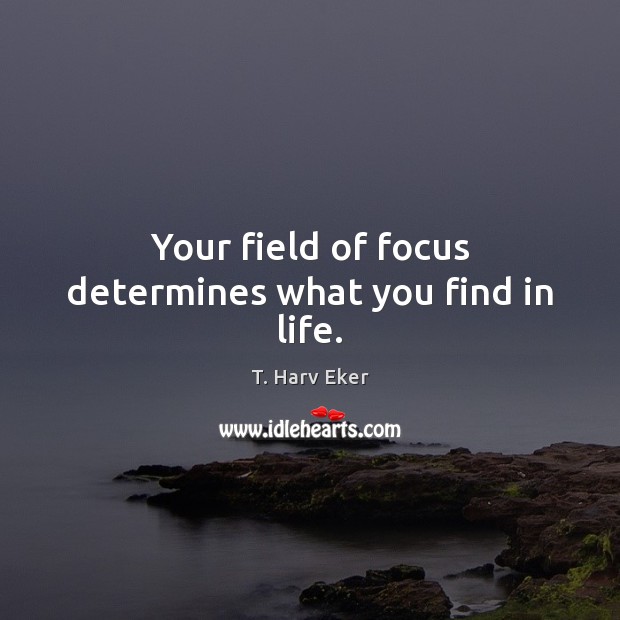 Your field of focus determines what you find in life. Image