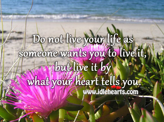 Live your life by what your heart tells you. Image