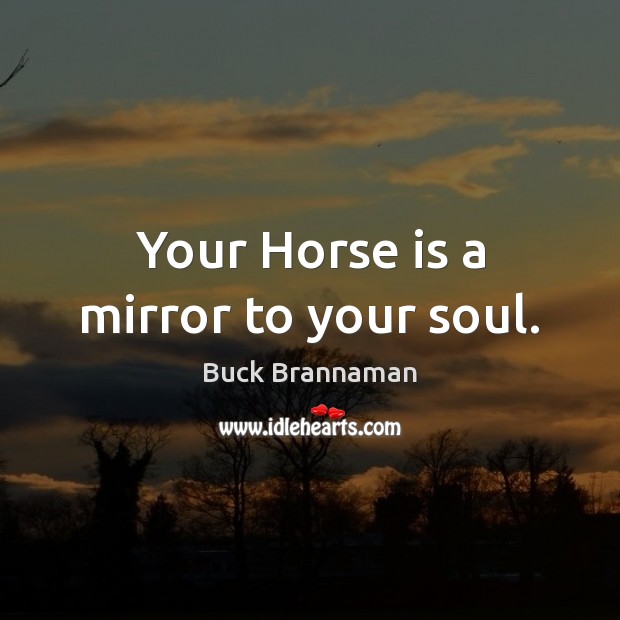Your Horse is a mirror to your soul. Buck Brannaman Picture Quote