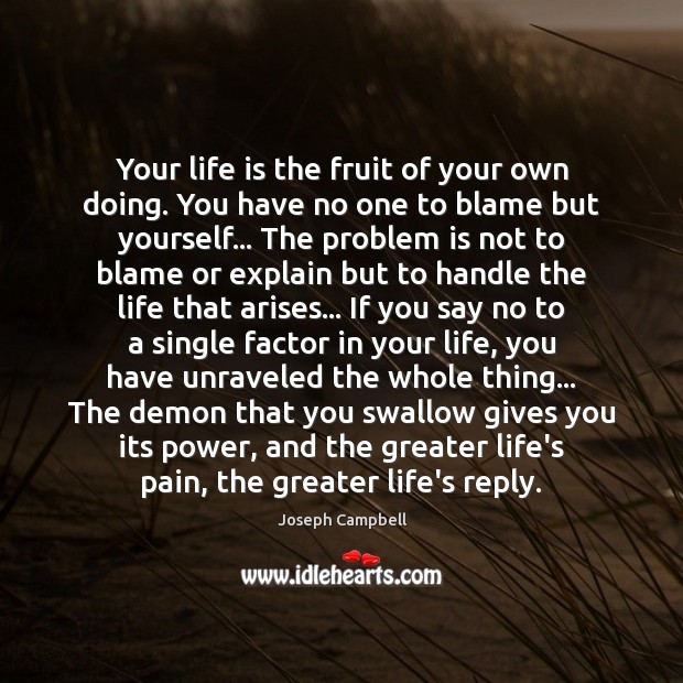 Your life is the fruit of your own doing. You have no Image