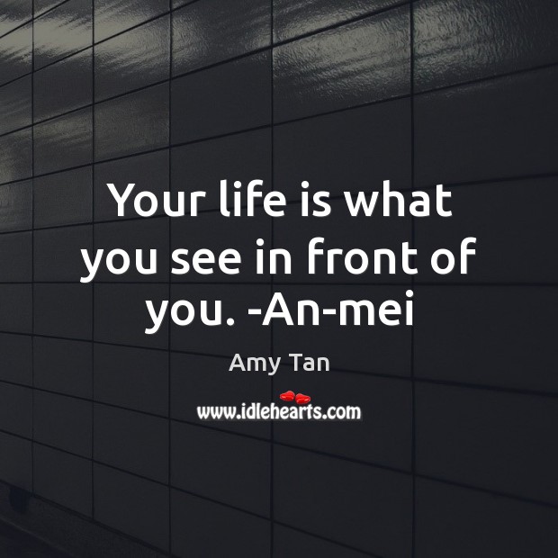 Your life is what you see in front of you. -An-mei Amy Tan Picture Quote