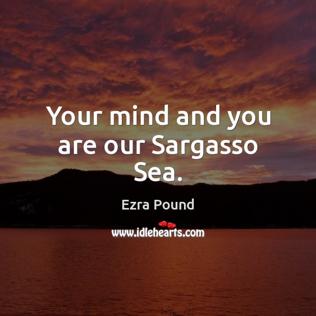 Your mind and you are our Sargasso Sea. Ezra Pound Picture Quote