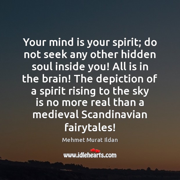 Your mind is your spirit; do not seek any other hidden soul Mehmet Murat Ildan Picture Quote
