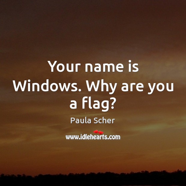 Your name is Windows. Why are you a flag? Paula Scher Picture Quote