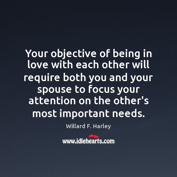 Your objective of being in love with each other will require both Image