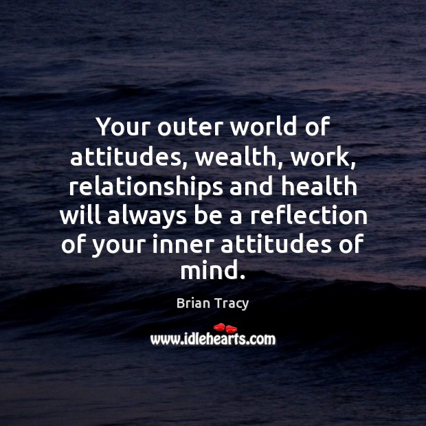 Your outer world of attitudes, wealth, work, relationships and health will always Image