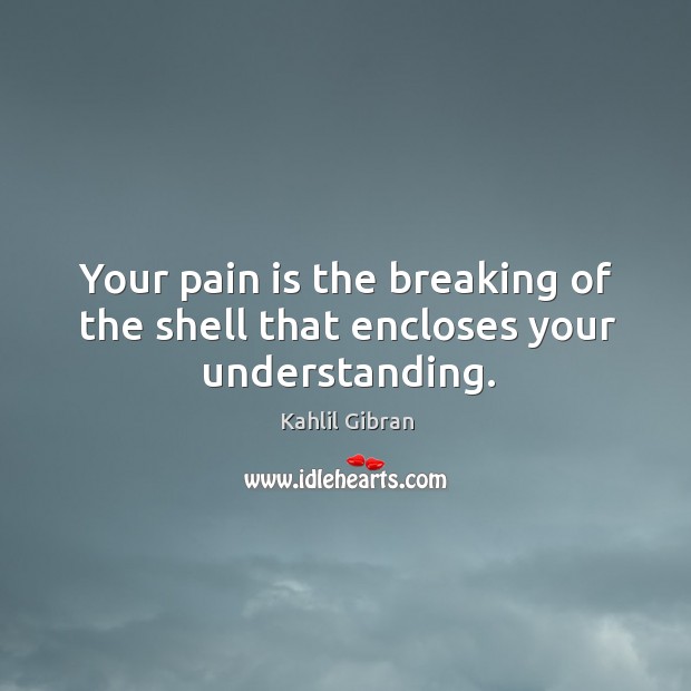 Your pain is the breaking of the shell that encloses your understanding. Understanding Quotes Image
