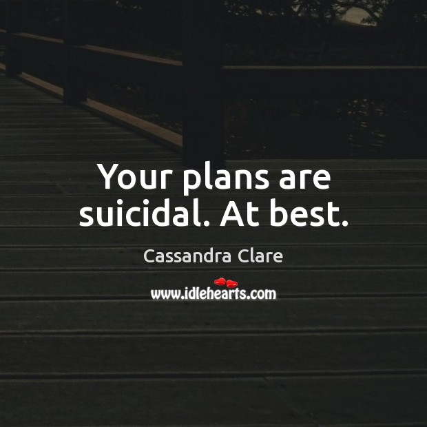 Your plans are suicidal. At best. Image