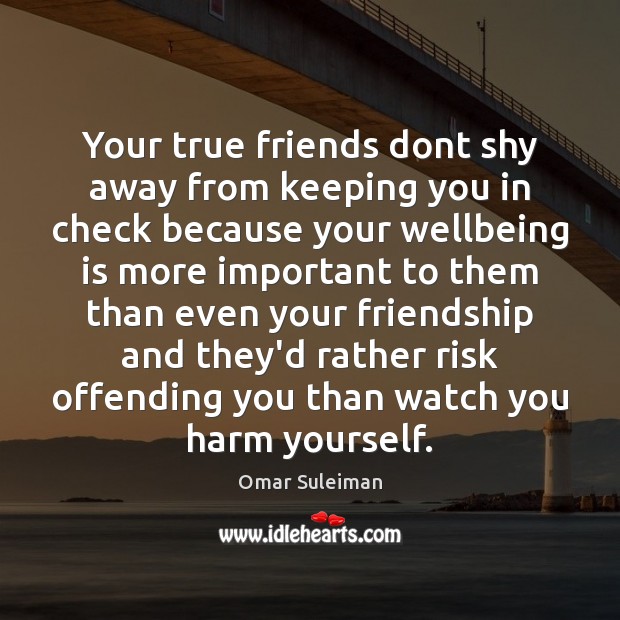 Your true friends dont shy away from keeping you in check because Omar Suleiman Picture Quote