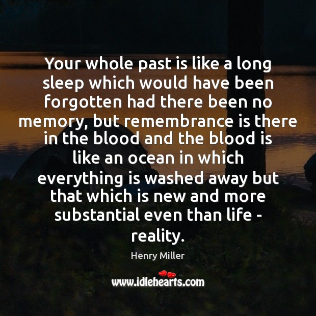 Your whole past is like a long sleep which would have been Henry Miller Picture Quote