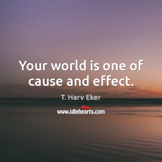 Your world is one of cause and effect. T. Harv Eker Picture Quote