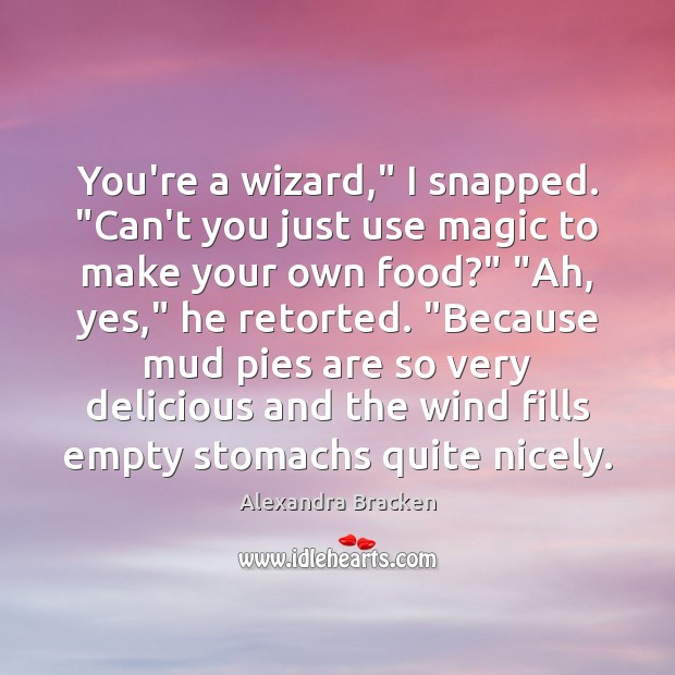You’re a wizard,” I snapped. “Can’t you just use magic to make Alexandra Bracken Picture Quote