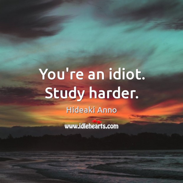 You’re an idiot. Study harder. Hideaki Anno Picture Quote
