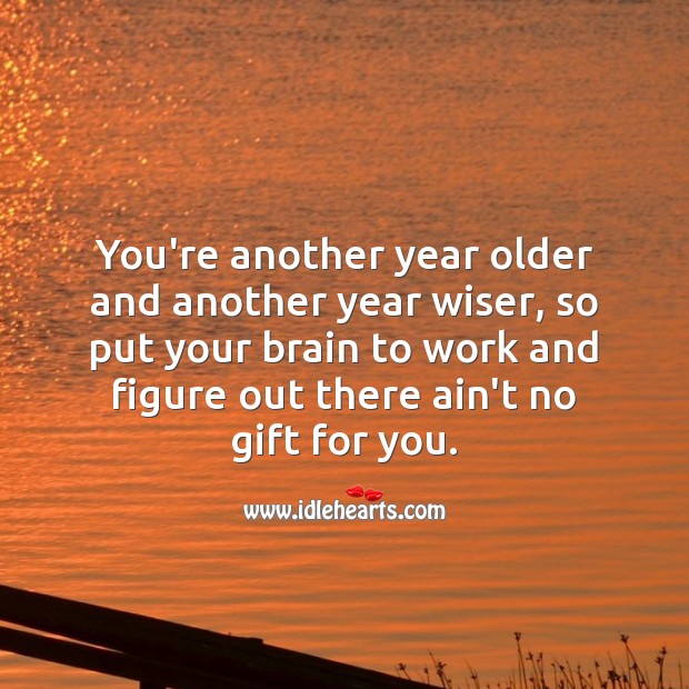 You’re another year older and another year wiser. Gift Quotes Image