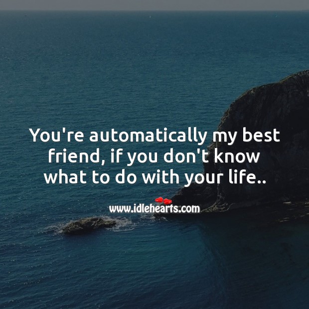 You’re automatically my best friend, if you don’t know what to do with your life.. Life Messages Image