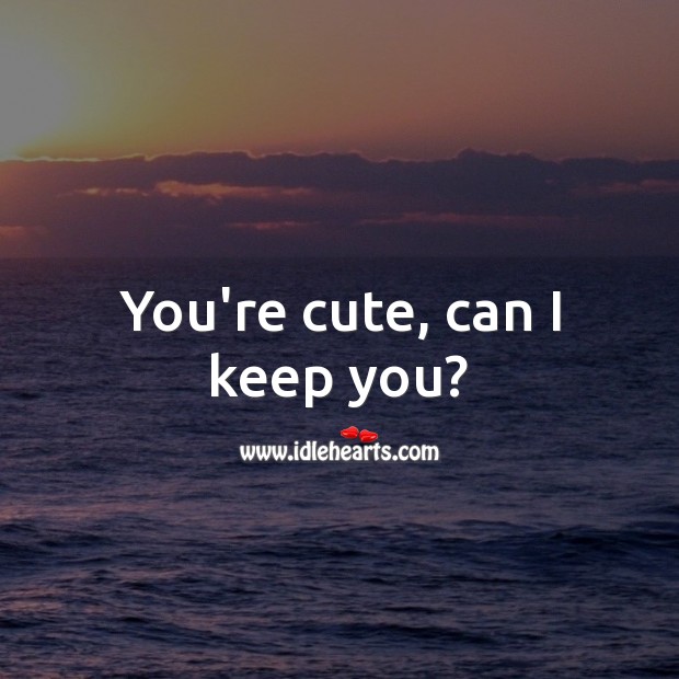 You’re cute, can I keep you? Beautiful Love Quotes Image
