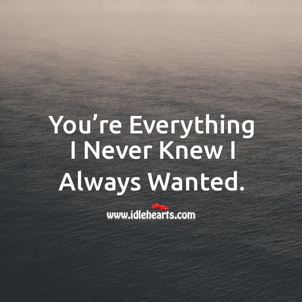 You’re everything I never knew I always wanted. Image