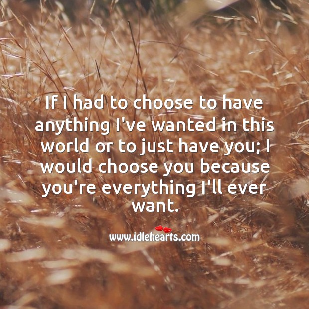 You’re everything I’ll ever want. Romantic Messages Image