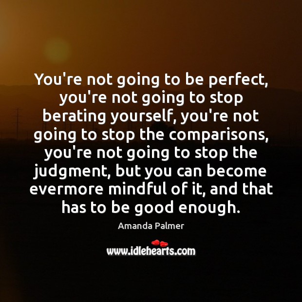 You’re not going to be perfect, you’re not going to stop berating Amanda Palmer Picture Quote