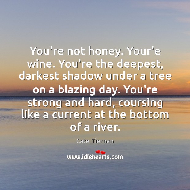 You’re not honey. Your’e wine. You’re the deepest, darkest shadow under a Cate Tiernan Picture Quote