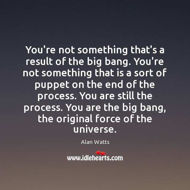 You’re not something that’s a result of the big bang. You’re not Alan Watts Picture Quote
