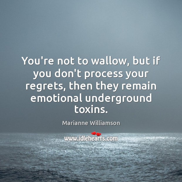 You’re not to wallow, but if you don’t process your regrets, then Marianne Williamson Picture Quote