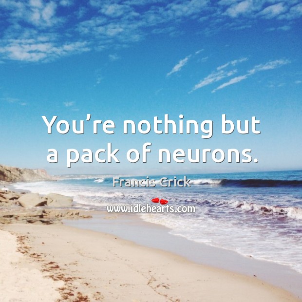 You’re nothing but a pack of neurons. Francis Crick Picture Quote