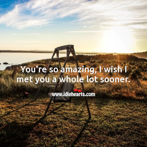 You’re so amazing, I wish I met you a whole lot sooner. Image