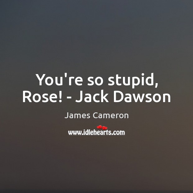 You’re so stupid, Rose! – Jack Dawson James Cameron Picture Quote