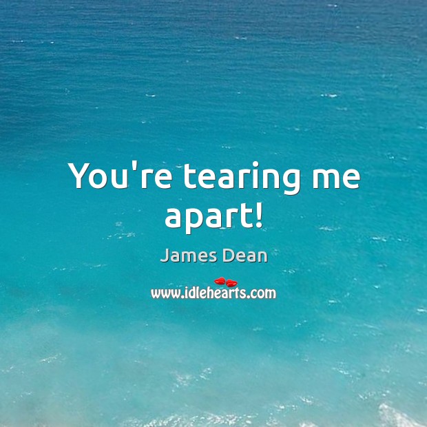You’re tearing me apart! James Dean Picture Quote