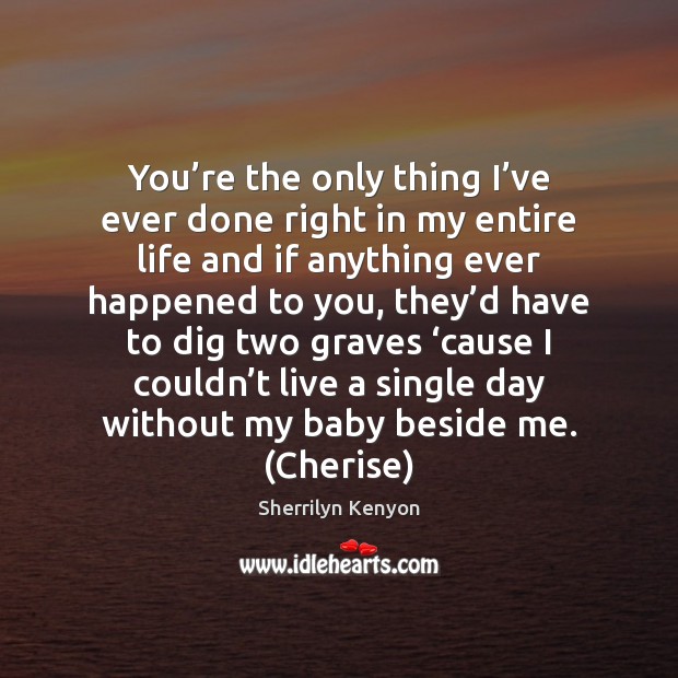 You’re the only thing I’ve ever done right in my Sherrilyn Kenyon Picture Quote