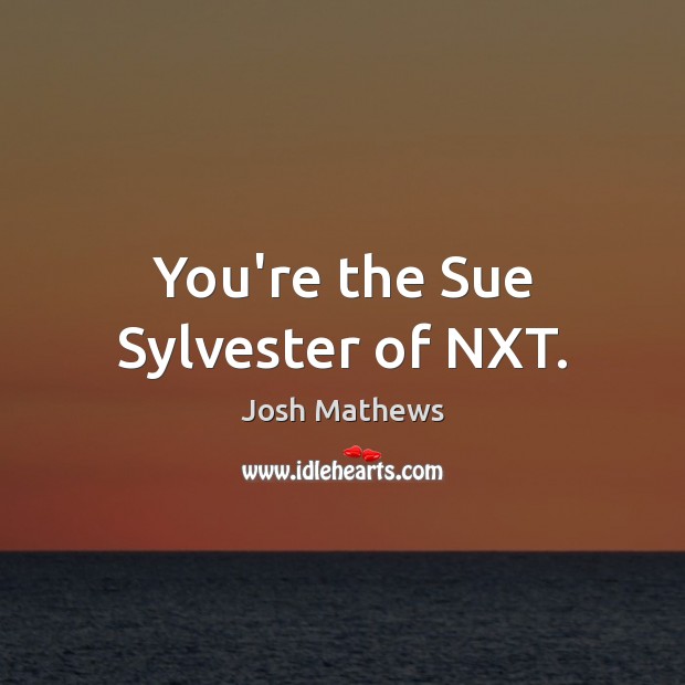 You’re the Sue Sylvester of NXT. Josh Mathews Picture Quote