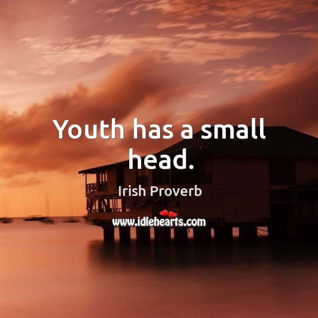 Youth has a small head. Irish Proverbs Image