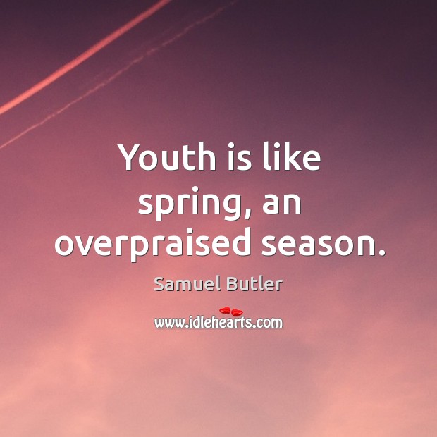 Youth is like spring, an overpraised season. Image