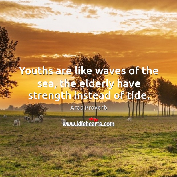 Youths are like waves of the sea, the elderly have strength instead of tide. Arab Proverbs Image