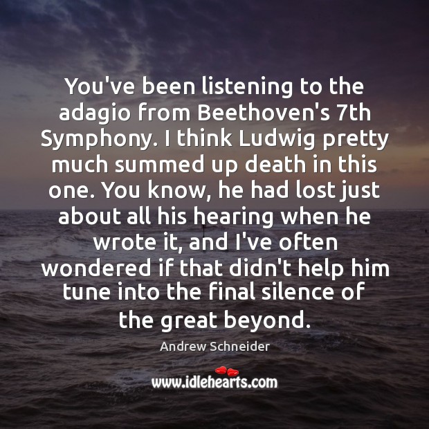 You’ve been listening to the adagio from Beethoven’s 7th Symphony. I think Andrew Schneider Picture Quote