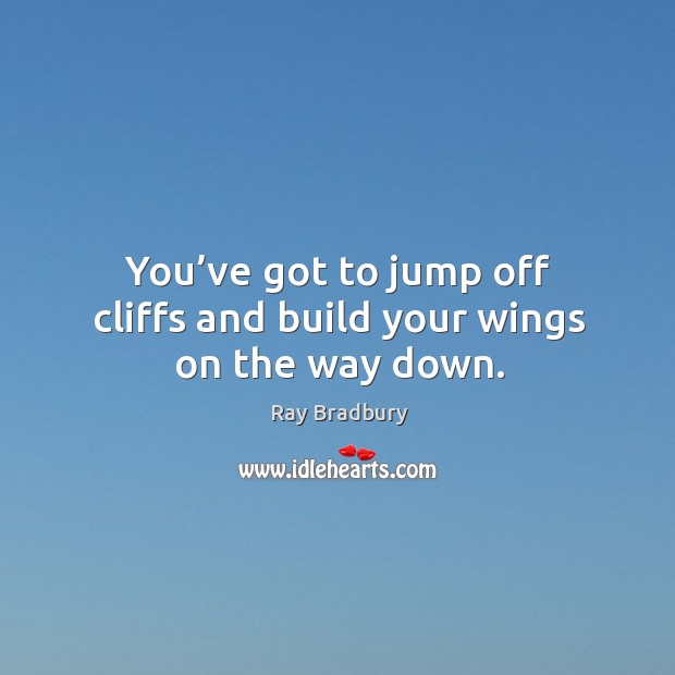 You’ve got to jump off cliffs and build your wings on the way down. Image