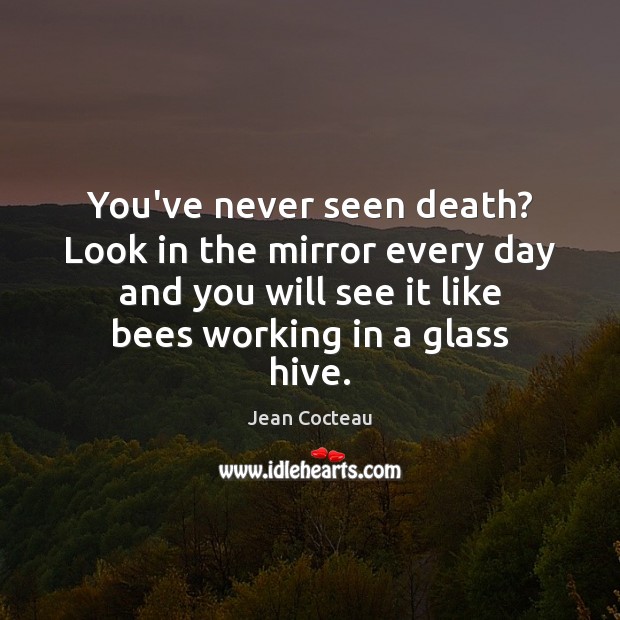 You’ve never seen death? Look in the mirror every day and you Jean Cocteau Picture Quote