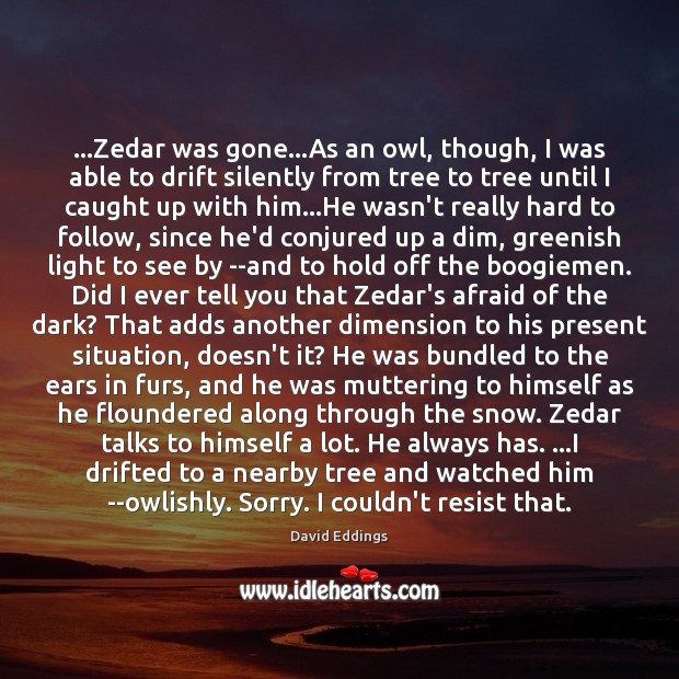 …Zedar was gone…As an owl, though, I was able to drift Image