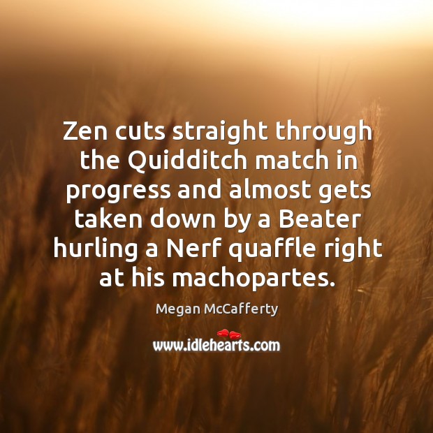 Zen cuts straight through the Quidditch match in progress and almost gets Megan McCafferty Picture Quote