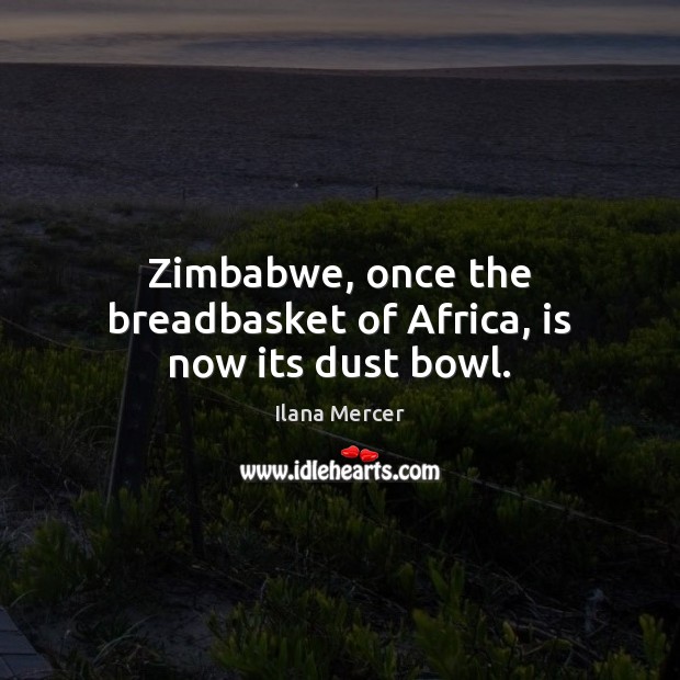 Zimbabwe, once the breadbasket of Africa, is now its dust bowl. Ilana Mercer Picture Quote